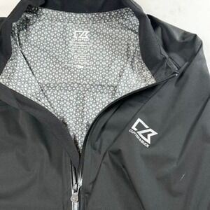 Cutter & Buck CB WeatherTec Pullover Mens XL Black Excellent Short Sleeve Zip